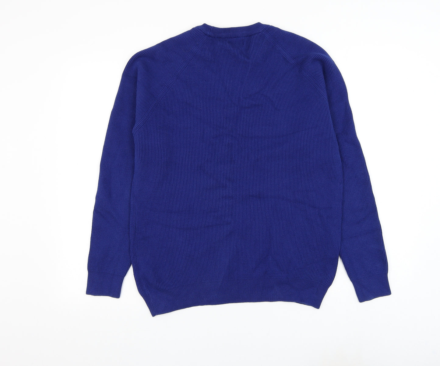 NEXT Mens Blue Round Neck Cotton Pullover Jumper Size L