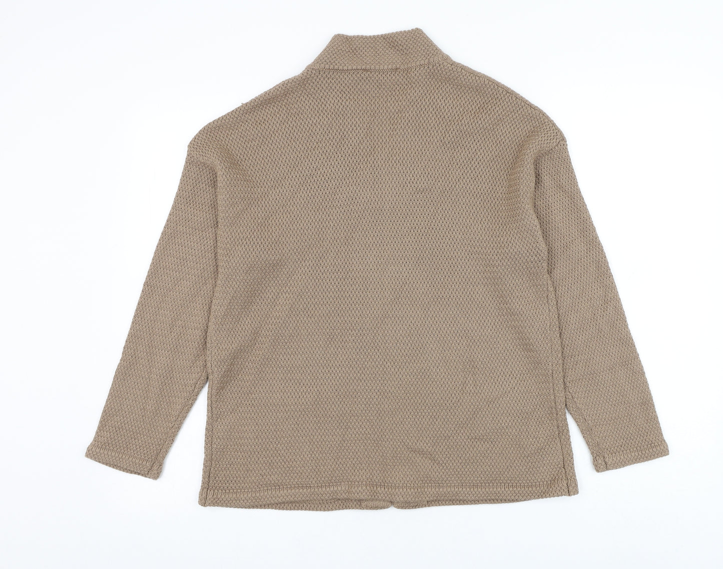 Marble Womens Brown V-Neck Cotton Cardigan Jumper Size 2