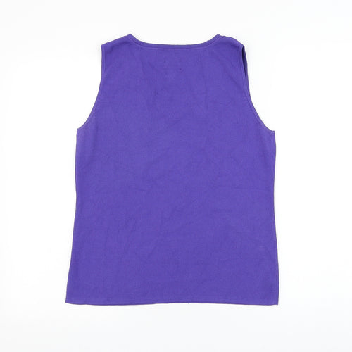 Chico's Womens Purple V-Neck Rayon Vest Jumper Size XS