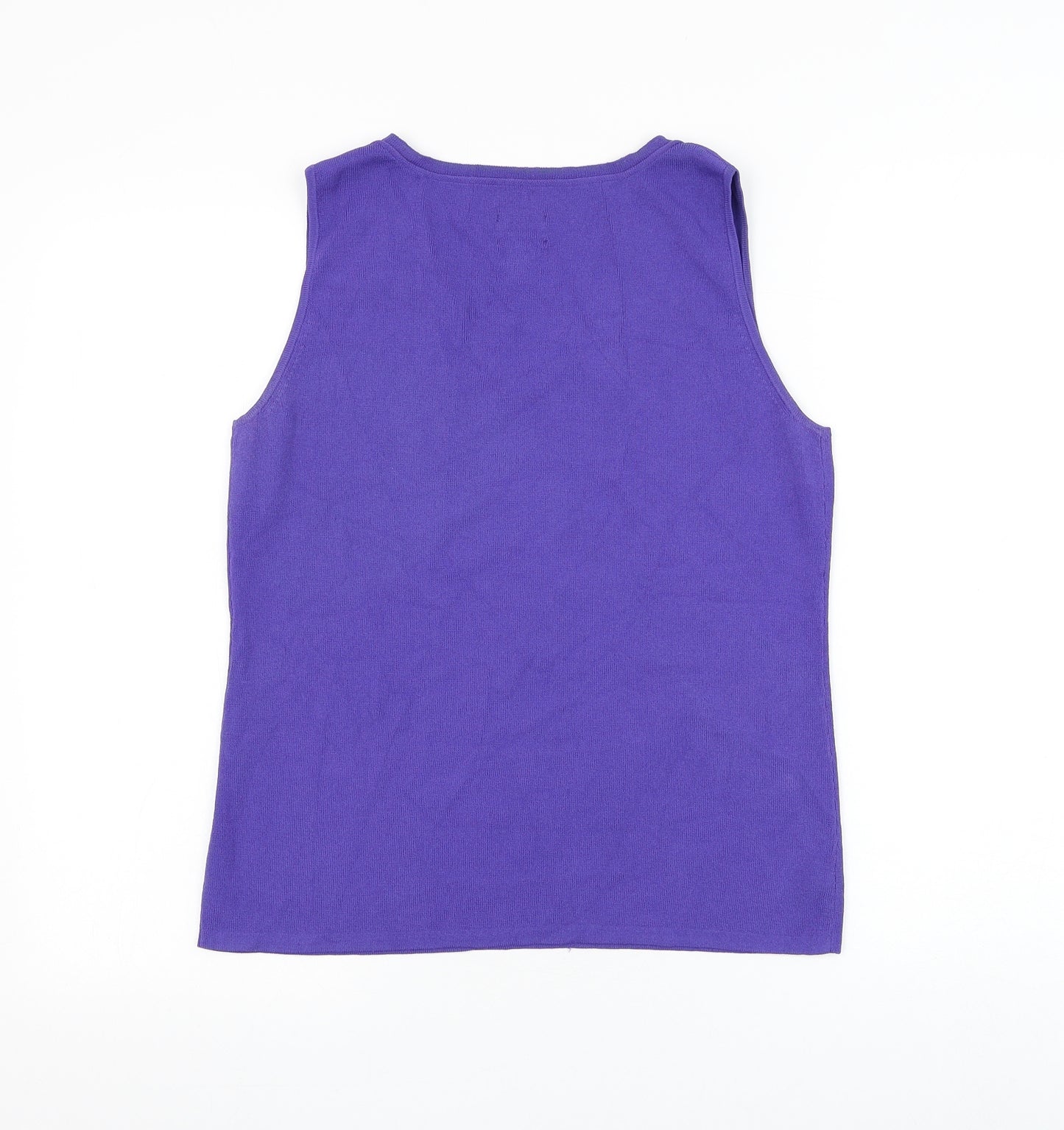 Chico's Womens Purple V-Neck Rayon Vest Jumper Size XS