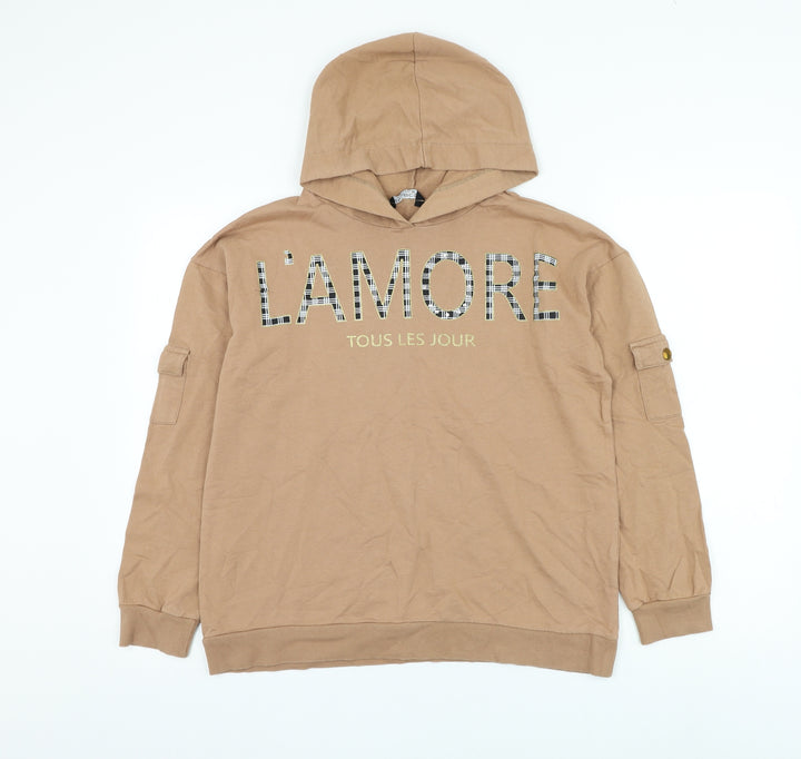 Select Womens Brown Cotton Pullover Hoodie Size 10 Pullover - L'amour