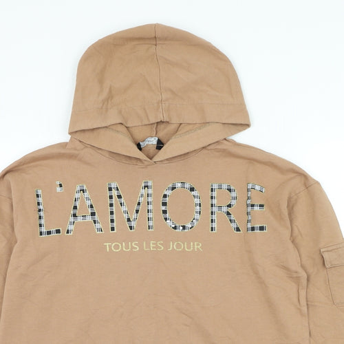 Select Womens Brown Cotton Pullover Hoodie Size 10 Pullover - L'amour