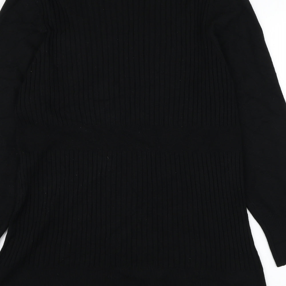 M&Co Womens Black V-Neck Viscose Cardigan Jumper Size 20