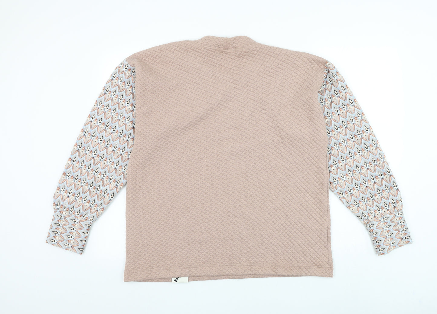 Preworn Womens Pink Geometric Polyester Pullover Sweatshirt Size L Pullover