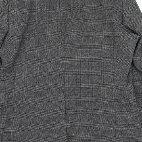 NEXT Mens Grey Plaid Polyester Jacket Suit Jacket Size 44