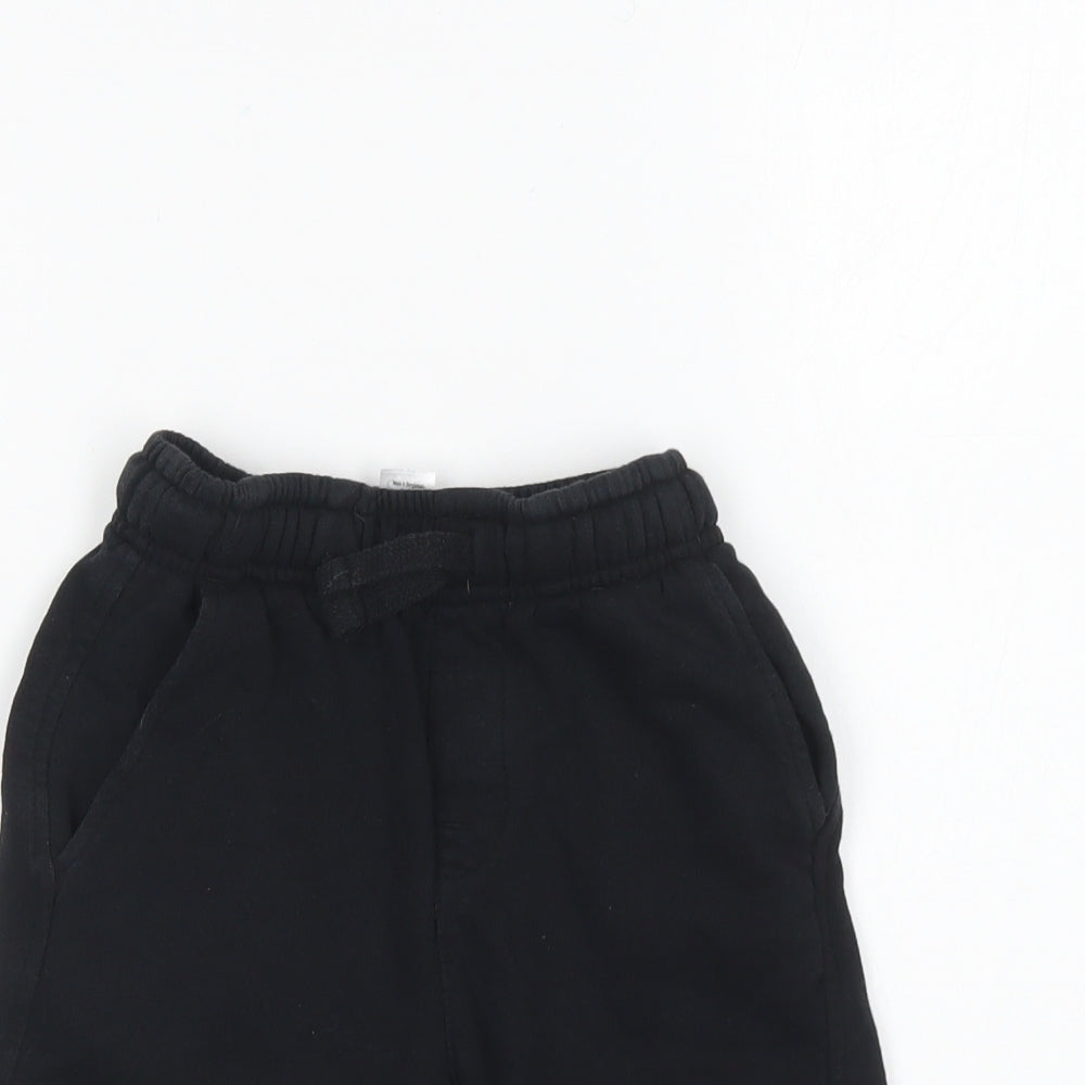 George Boys Black Cotton Sweat Shorts Size 6-7 Years Regular Drawstring