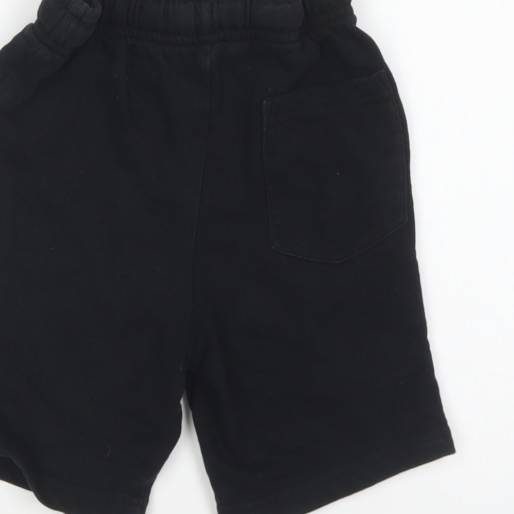 George Boys Black Cotton Sweat Shorts Size 6-7 Years Regular Drawstring