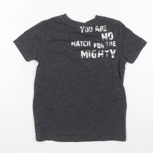George Boys Grey Polyester Basic T-Shirt Size 3-4 Years Round Neck Pullover - Thor