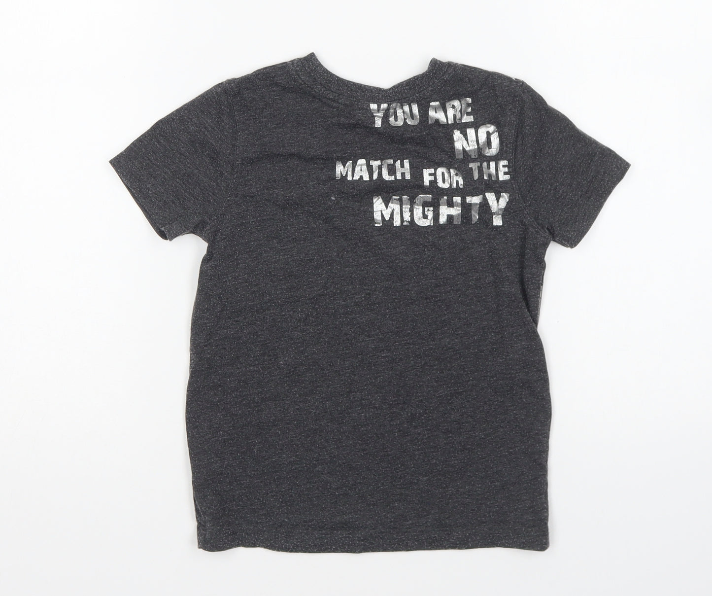 George Boys Grey Polyester Basic T-Shirt Size 3-4 Years Round Neck Pullover - Thor
