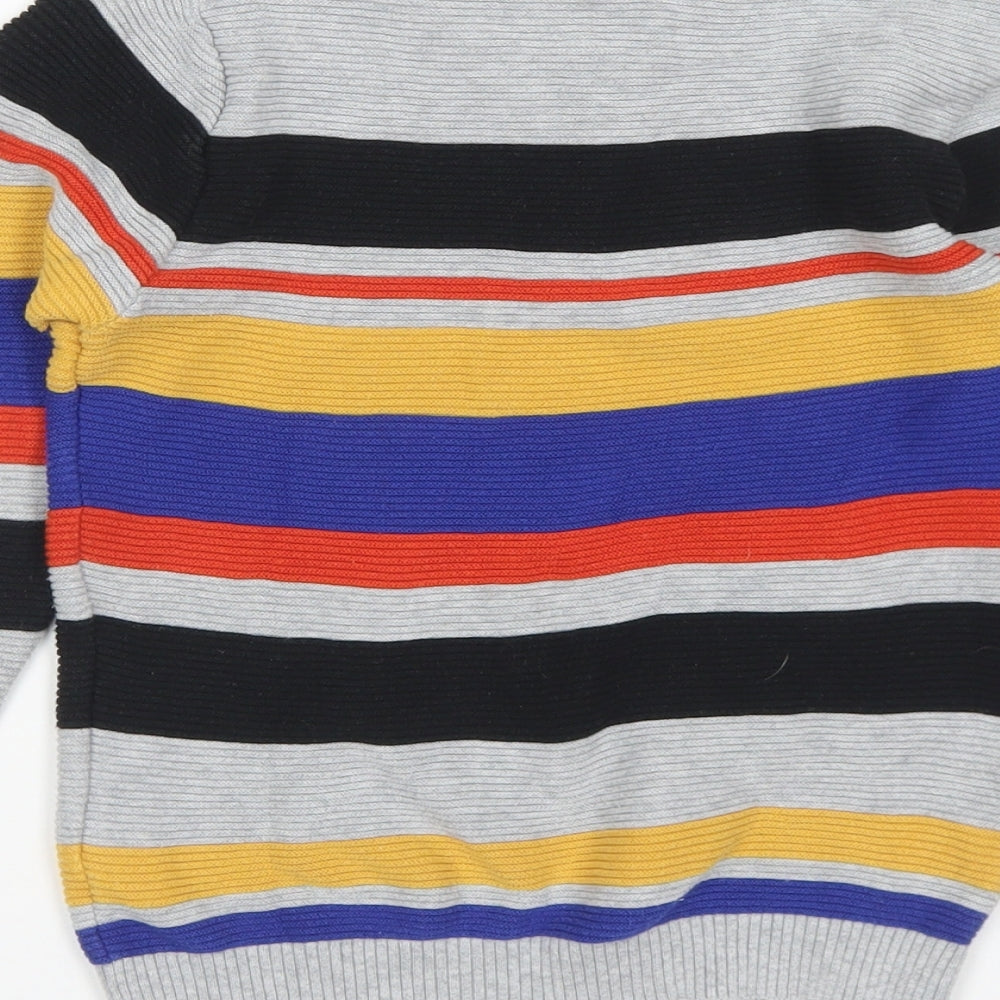George Boys Multicoloured Round Neck Striped Cotton Pullover Jumper Size 4-5 Years Pullover
