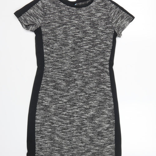 Avenue Womens Grey Polyester Pencil Dress Size 8 Round Neck Pullover