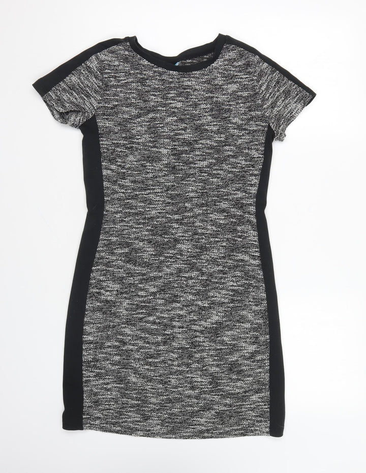 Avenue Womens Grey Polyester Pencil Dress Size 8 Round Neck Pullover