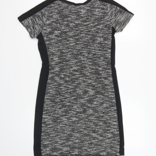 Avenue Womens Grey Polyester Pencil Dress Size 8 Round Neck Pullover