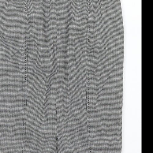 Marks and Spencer Womens Black Geometric Polyester Straight & Pencil Skirt Size 6 - Houndstooth print.