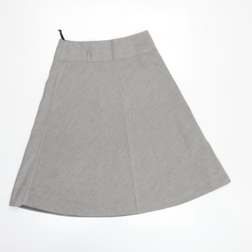 New Look Womens Grey Polyester Swing Skirt Size 8 Zip