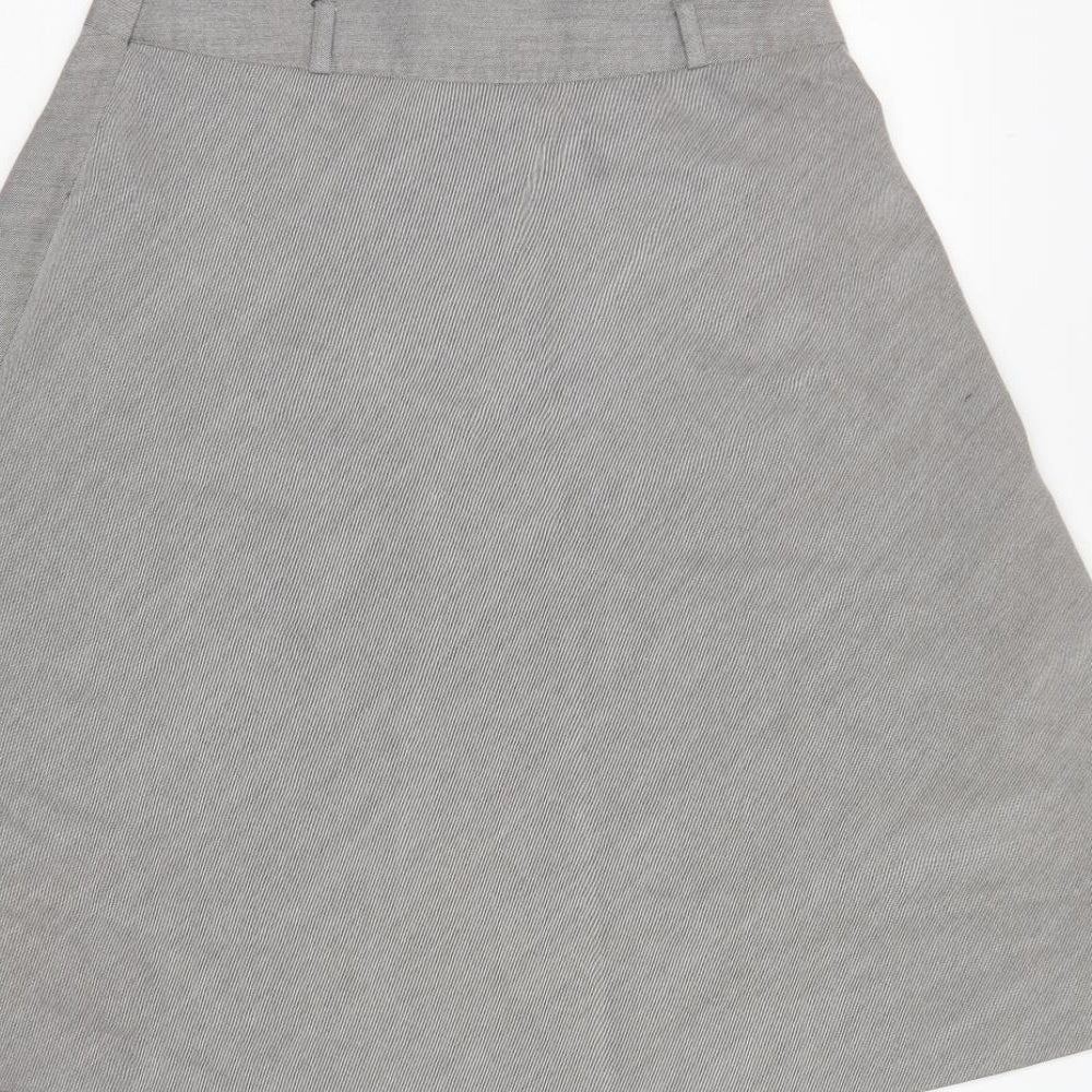New Look Womens Grey Polyester Swing Skirt Size 8 Zip