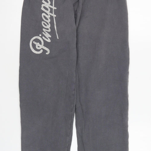 Pineapple Womens Grey Cotton Jogger Trousers Size XS L26 in Regular Drawstring