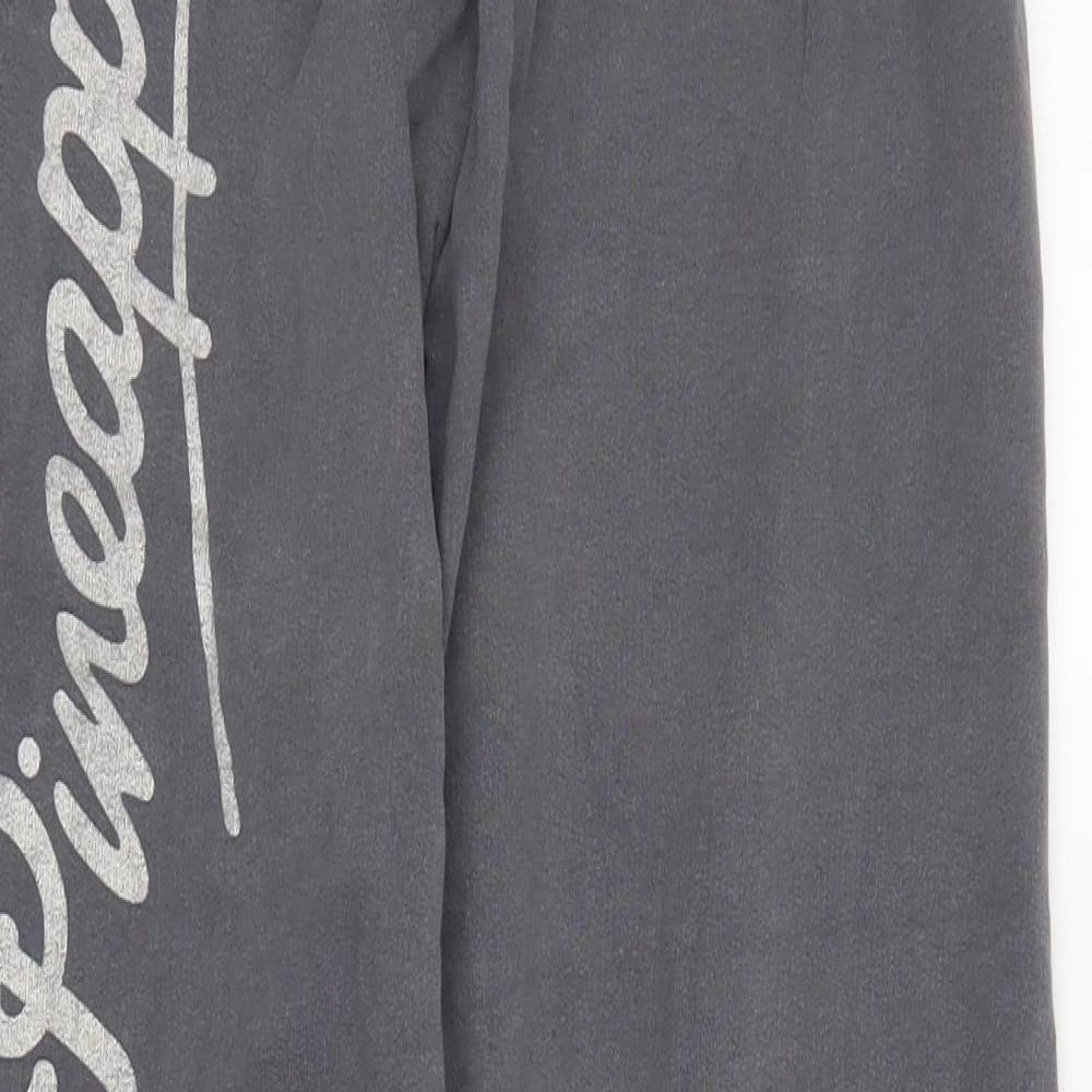 Pineapple Womens Grey Cotton Jogger Trousers Size XS L26 in Regular Drawstring