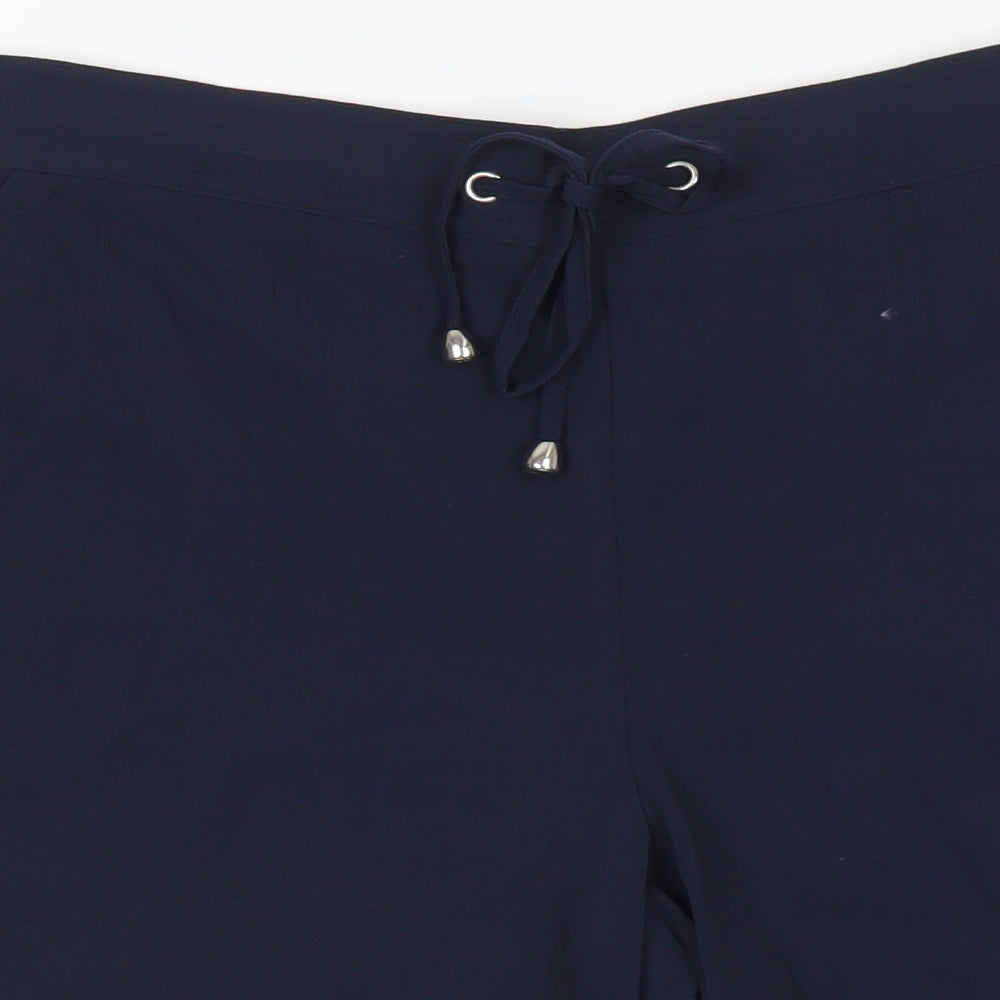 Papaya Womens Blue Cotton Chino Shorts Size 12 L7 in Regular Drawstring