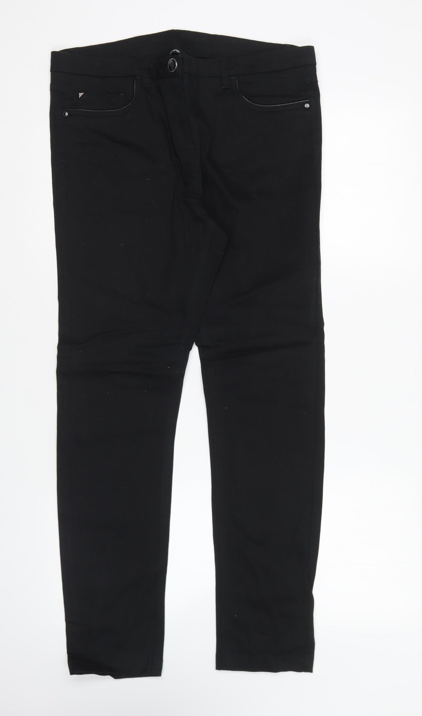 George Womens Black Cotton Skinny Jeans Size 14 L26 in Regular Button