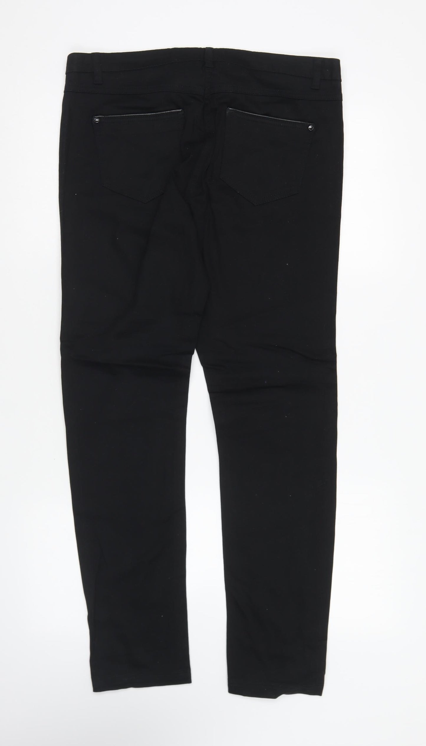 George Womens Black Cotton Skinny Jeans Size 14 L26 in Regular Button