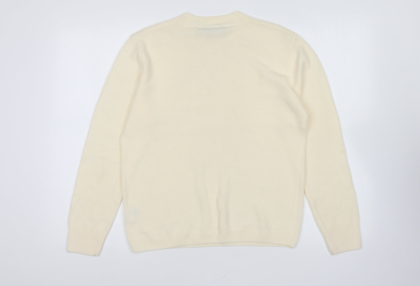 Sinclair Womens Ivory Crew Neck Acrylic Pullover Jumper Size S