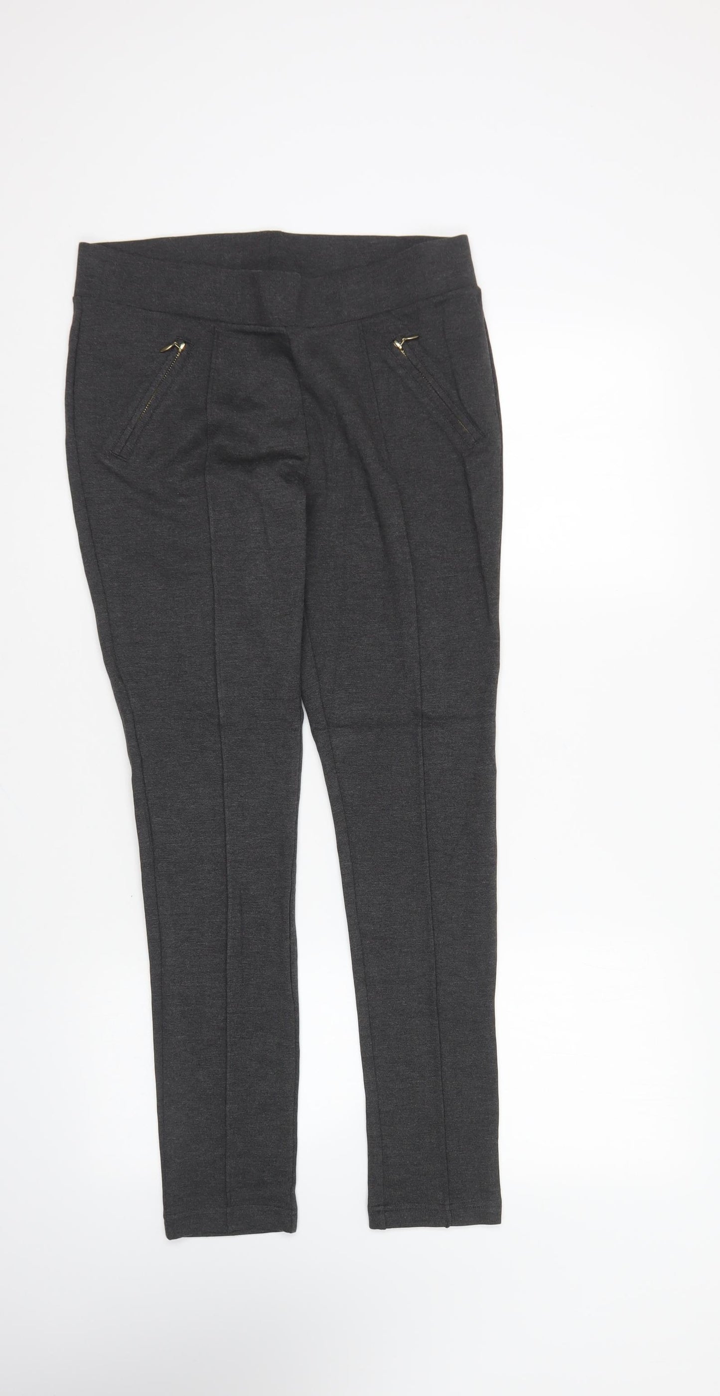 Papaya Womens Grey Viscose Capri Leggings Size 14 L26 in
