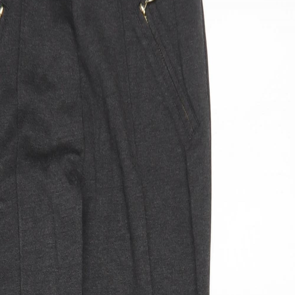 Papaya Womens Grey Viscose Capri Leggings Size 14 L26 in