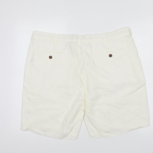 Cedar Wood State Mens Ivory Linen Chino Shorts Size 38 in L9 in Regular Button