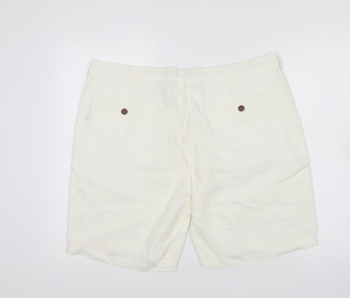 Cedar Wood State Mens Ivory Linen Chino Shorts Size 38 in L9 in Regular Button