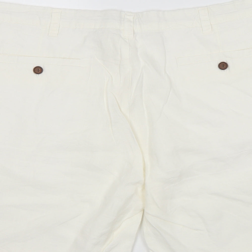Cedar Wood State Mens Ivory Linen Chino Shorts Size 38 in L9 in Regular Button