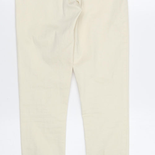 Denim & Co. Womens Ivory Cotton Skinny Jeans Size 10 L27 in Regular Button
