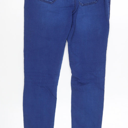 Dorothy Perkins Womens Blue Cotton Skinny Jeans Size 6 L25 in Regular Button