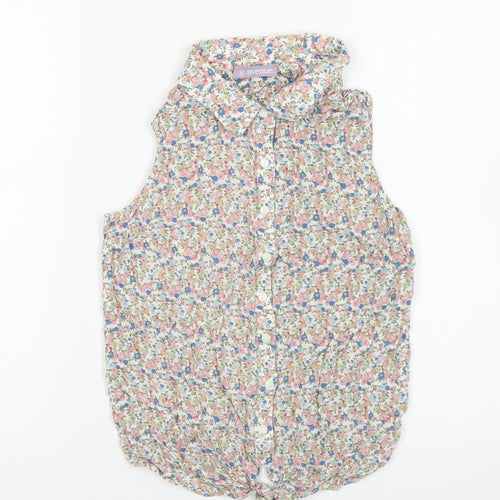 Avenue Womens Multicoloured Floral Viscose Basic Button-Up Size 8 Collared