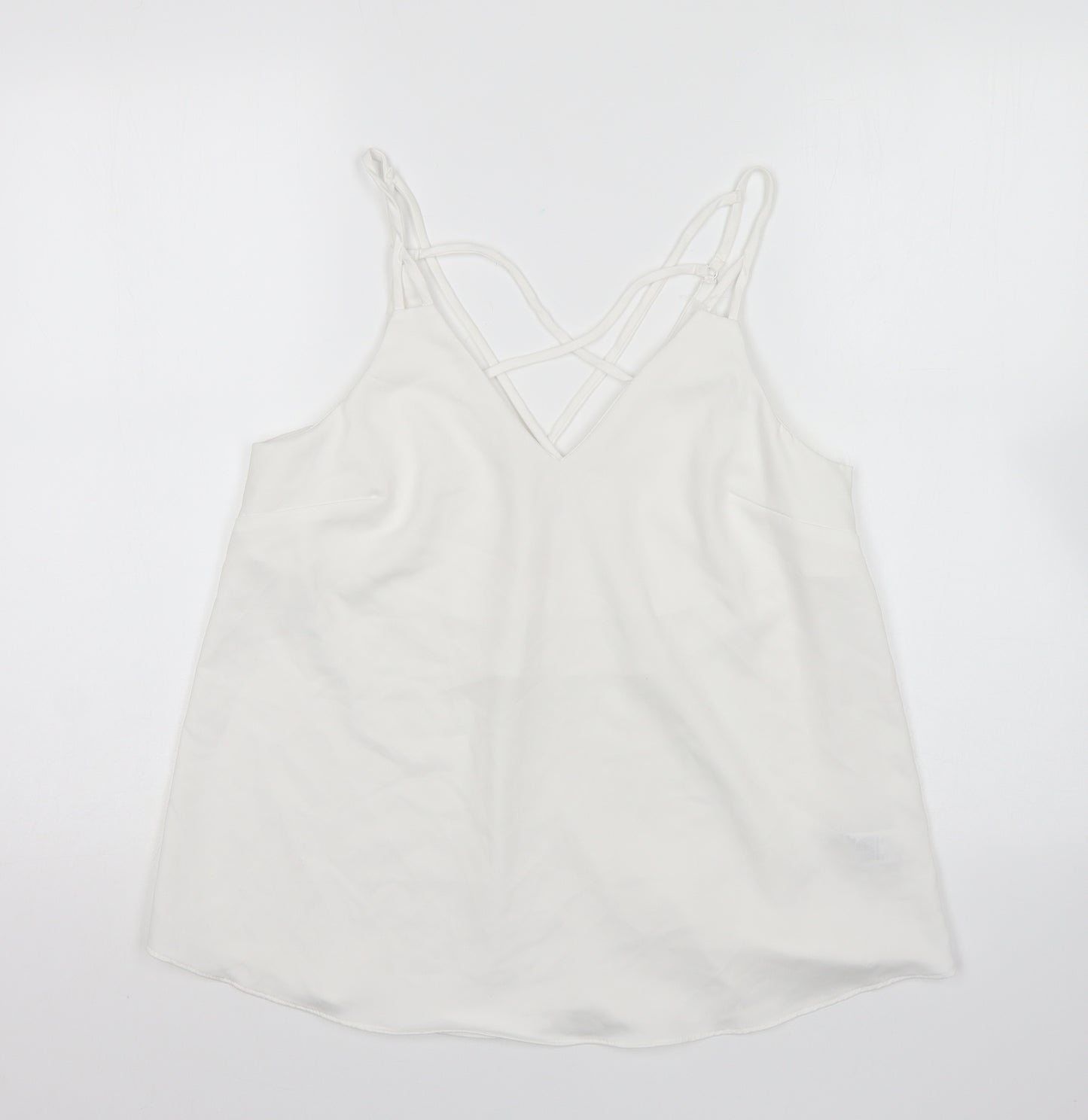 NEXT Womens White Polyester Camisole Blouse Size 10 V-Neck