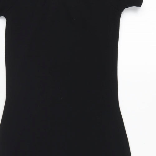 Cameo Rose Womens Black Polyester Bodycon Size 10 Boat Neck Pullover