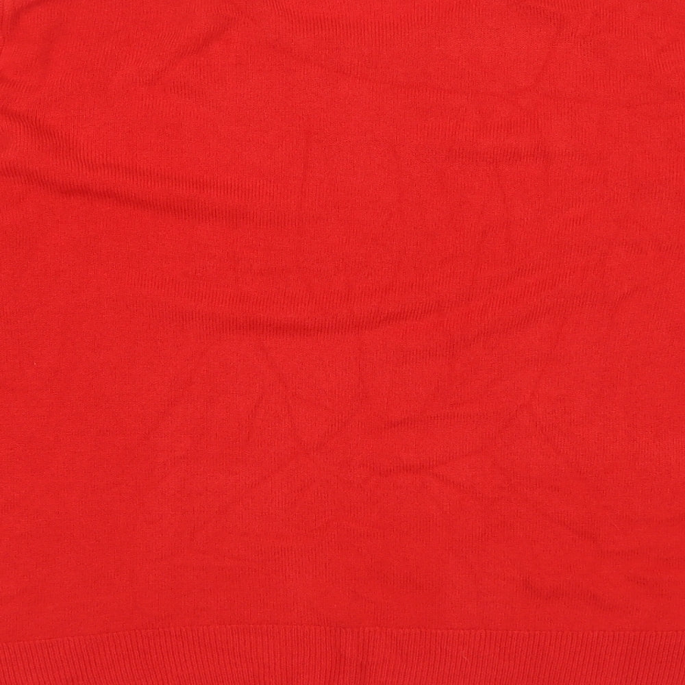 Marks and Spencer Womens Red Round Neck Acrylic Pullover Jumper Size 16