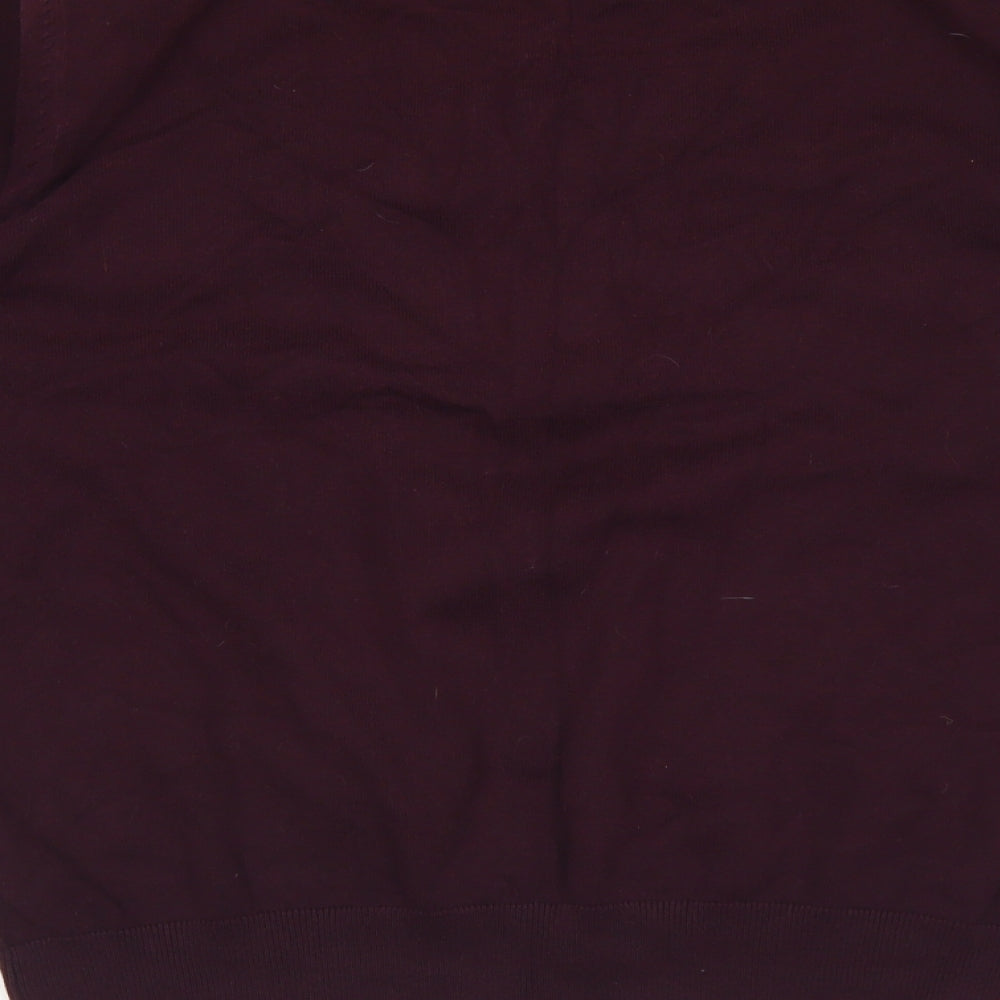 Burton Mens Purple V-Neck Cotton Pullover Jumper Size L