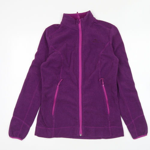 DECATHLON Womens Purple Polyester Full Zip Sweatshirt Size S Zip