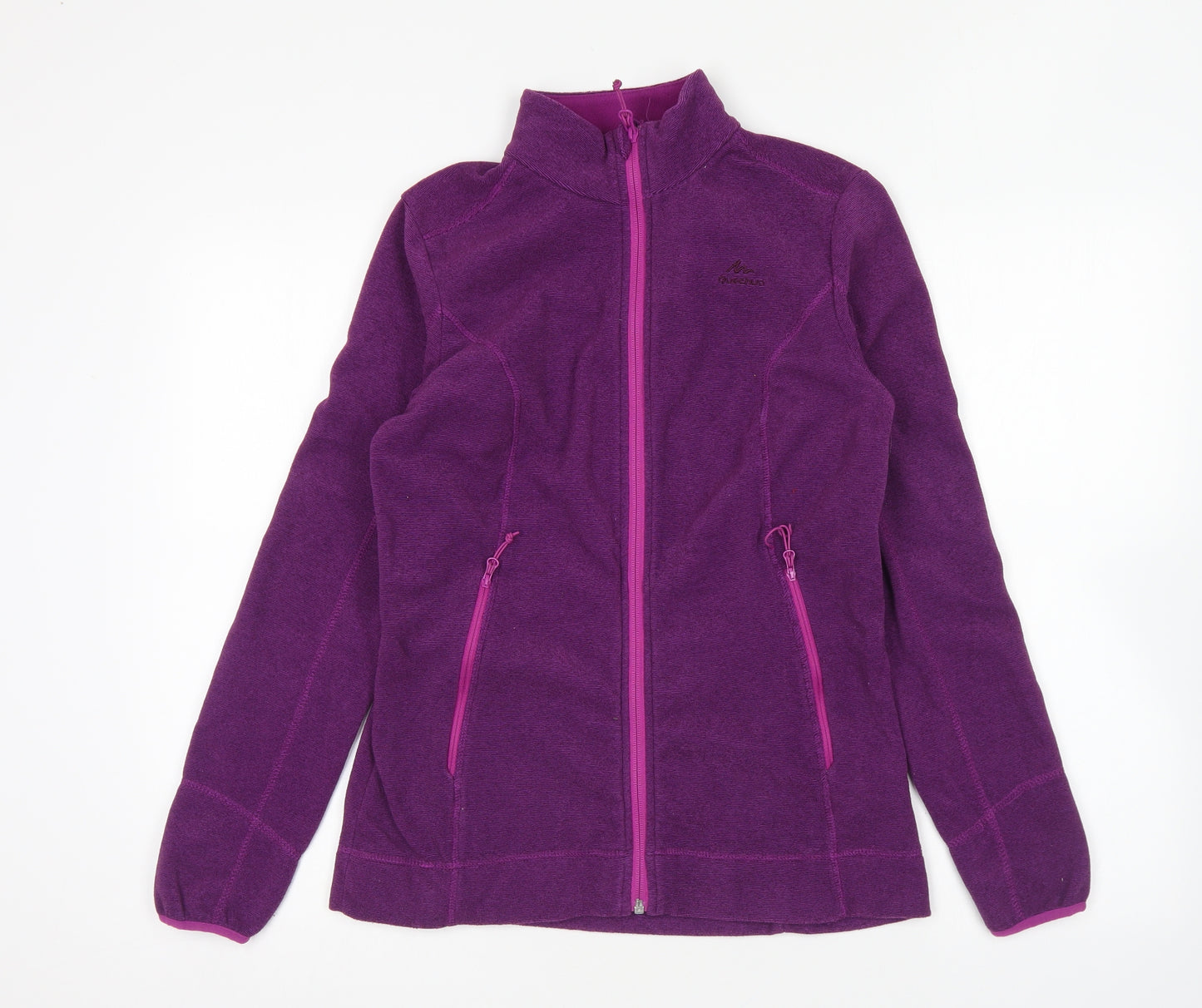 DECATHLON Womens Purple Polyester Full Zip Sweatshirt Size S Zip