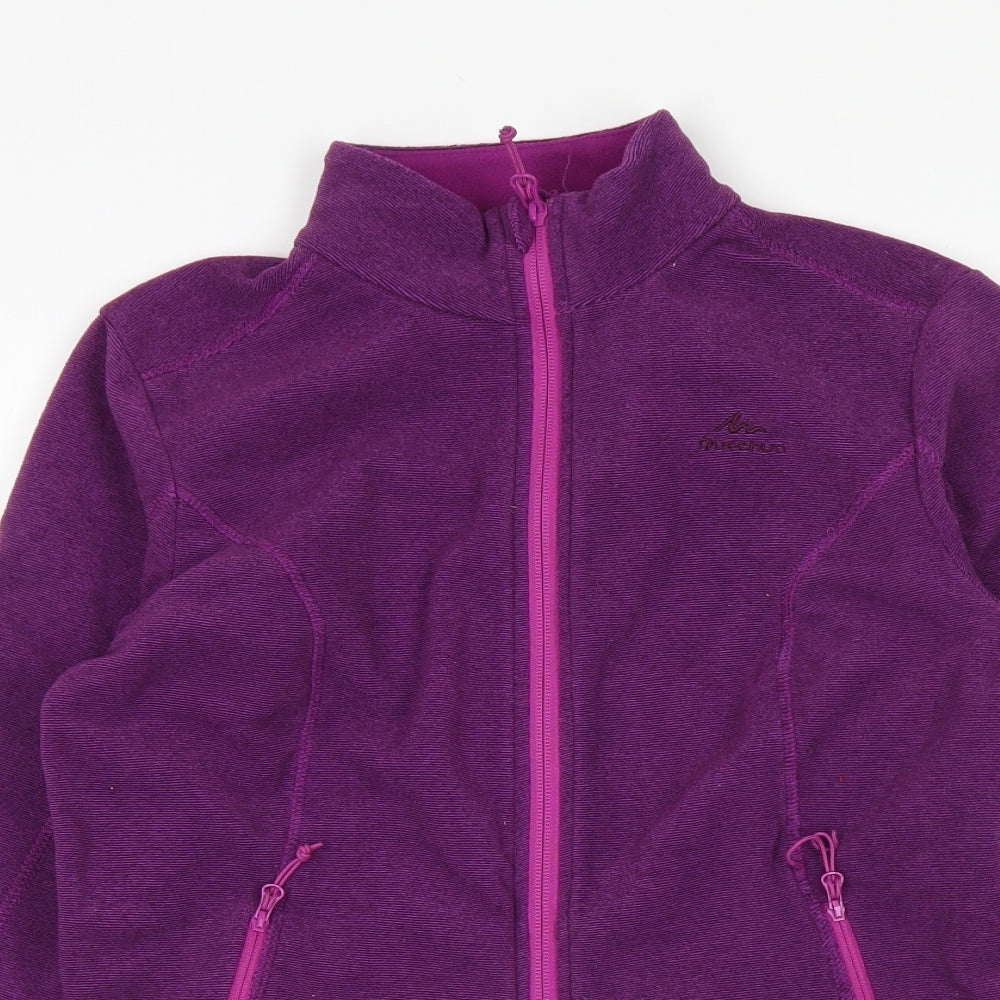 DECATHLON Womens Purple Polyester Full Zip Sweatshirt Size S Zip