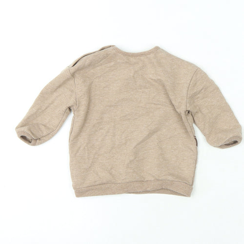 George Baby Beige Polyester Jersey T-Shirt Size 3-6 Months Round Neck Button - Disney Mickey Mouse
