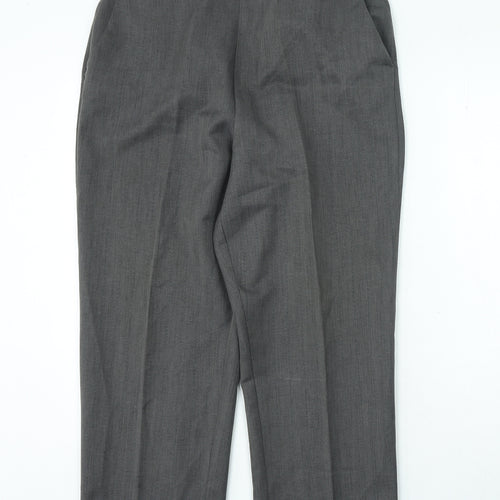 Petites Womens Grey Polyester Cropped Trousers Size L L25 in Regular