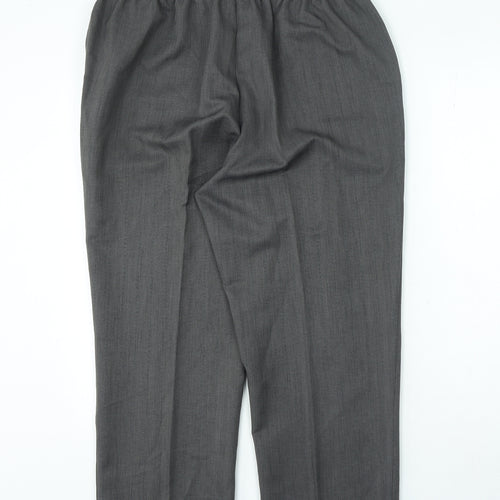 Petites Womens Grey Polyester Cropped Trousers Size L L25 in Regular