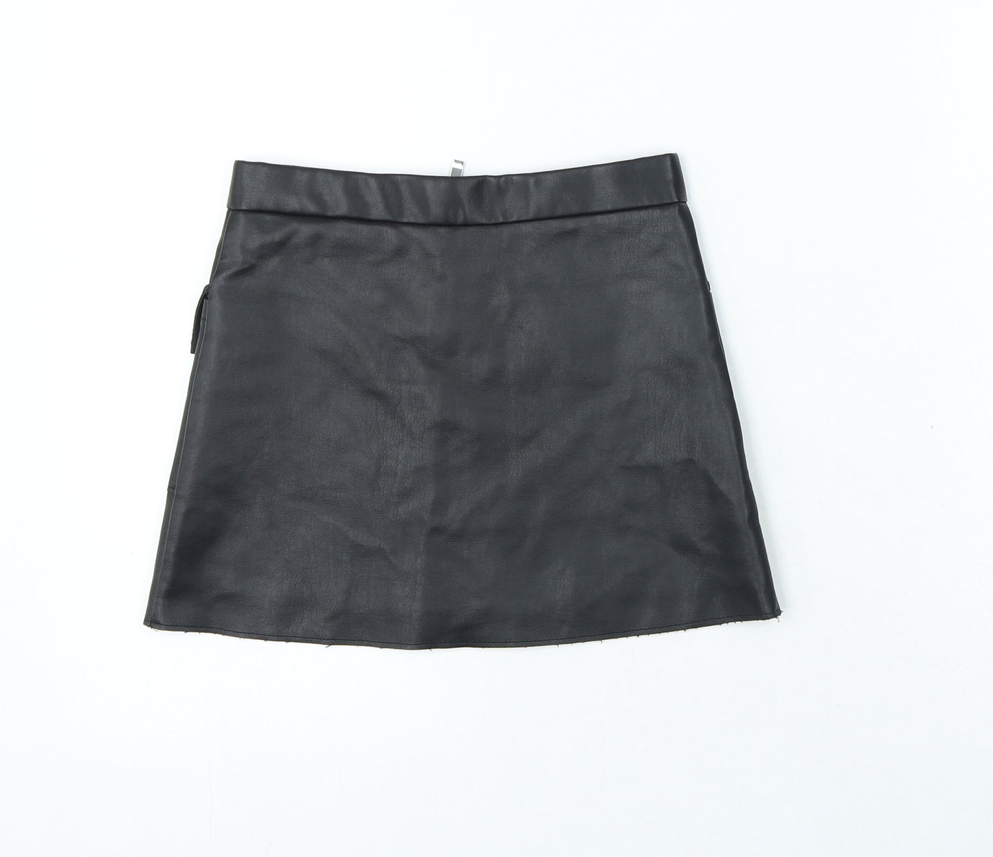 River Island Girls Black Polyester Mini Skirt Size 6 Years Regular Zip