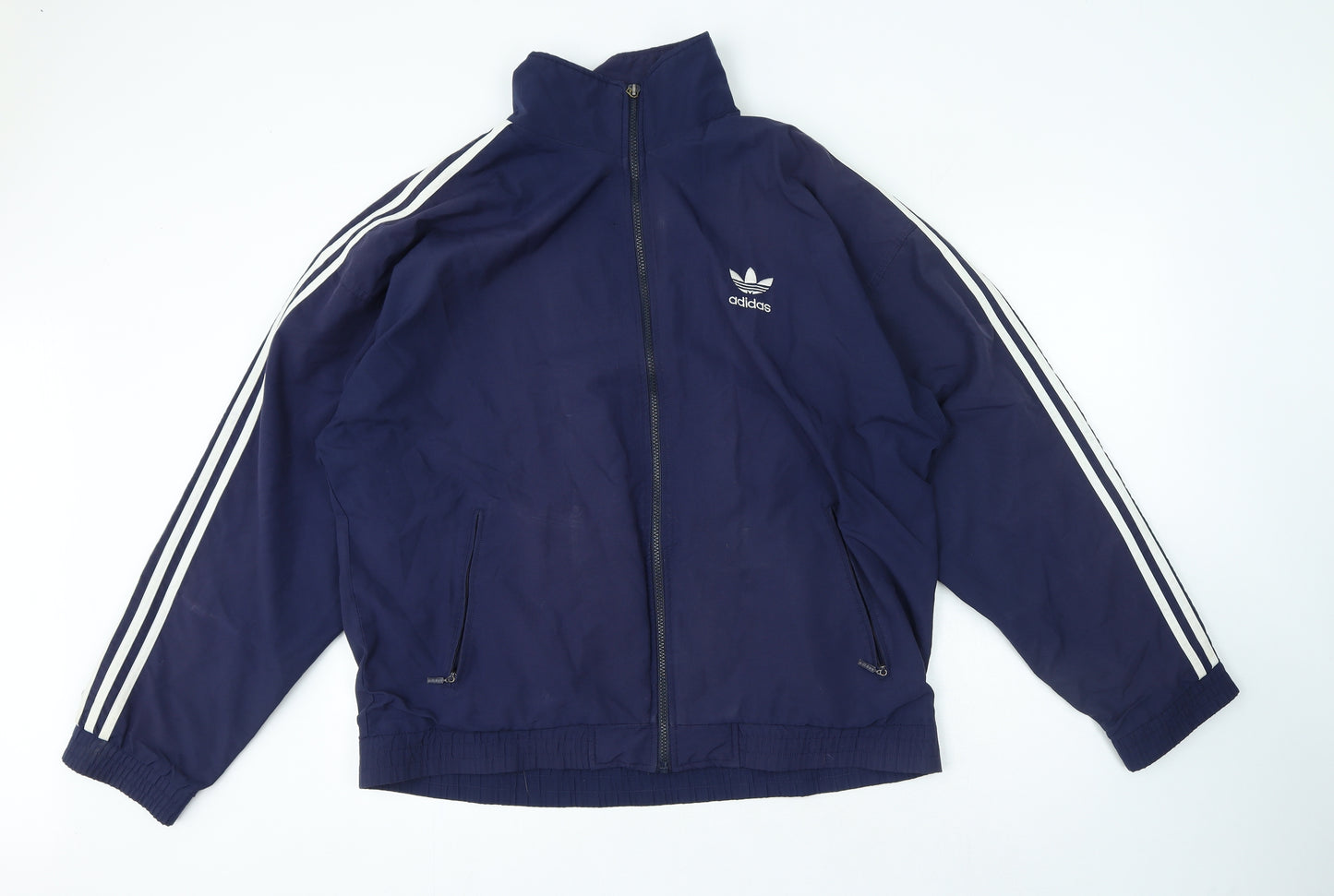 adidas Mens Blue Jacket Coatigan Size 42 Zip