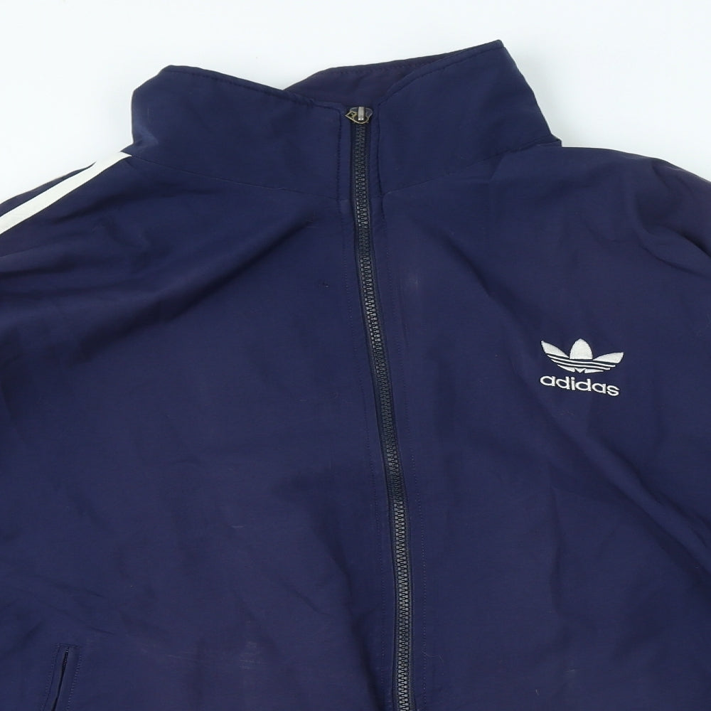 adidas Mens Blue Jacket Coatigan Size 42 Zip