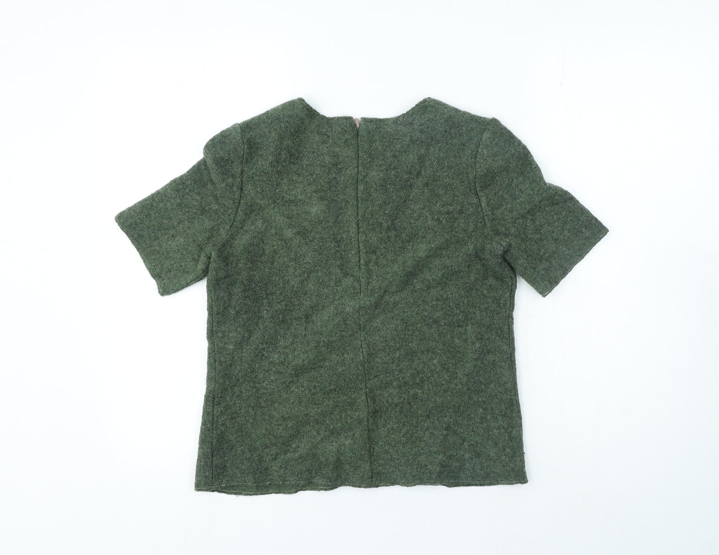 Hobbs Womens Green Viscose Basic T-Shirt Size 10 Round Neck