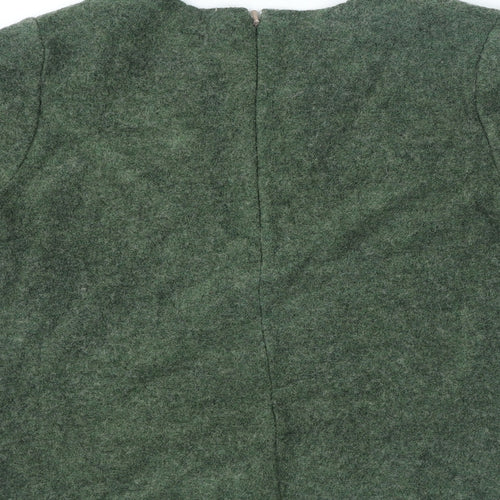 Hobbs Womens Green Viscose Basic T-Shirt Size 10 Round Neck