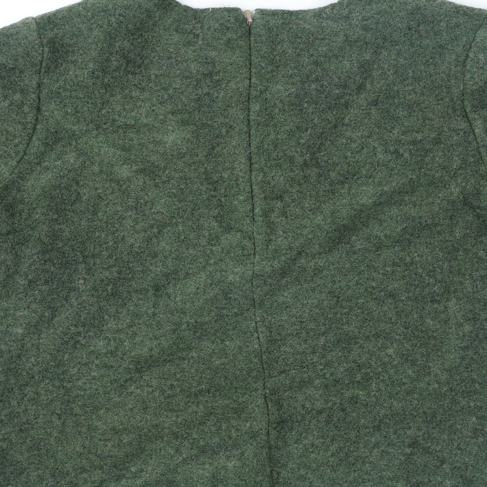 Hobbs Womens Green Viscose Basic T-Shirt Size 10 Round Neck